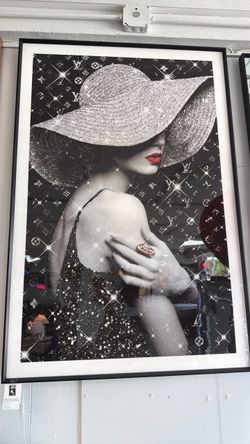 Glam Fashion Wall Art in Black Frame