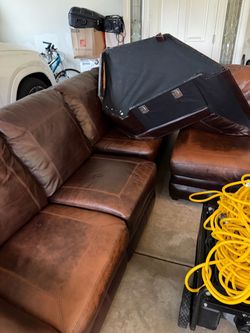 Leather sectional