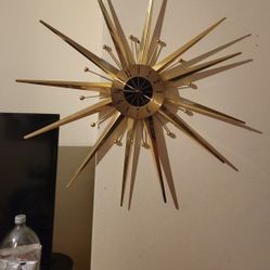 Mid Century Starburst Clock
