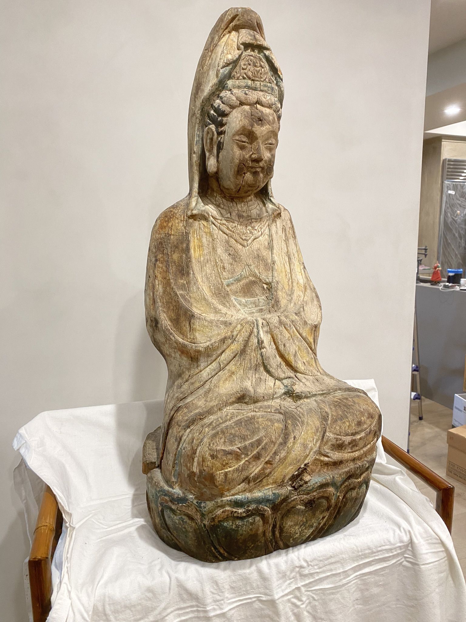 Antique Buddha Sculpture, Wood