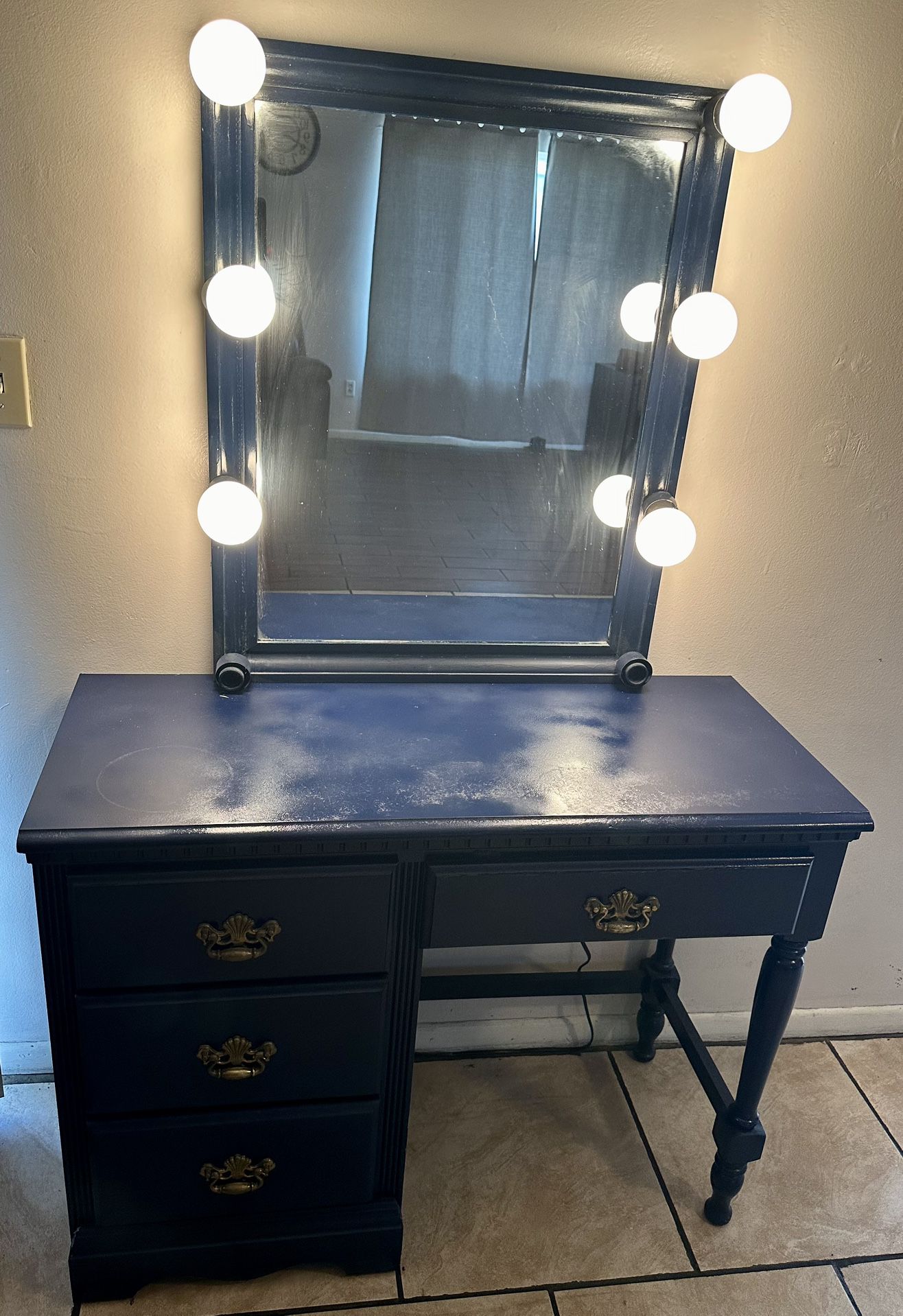 Custom Makeup Vanity Cabinet With Mirror