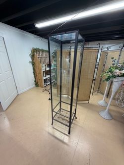 IKEA KLINGSBO Glass Display Cabinet – Discontinued – Missing Shelves