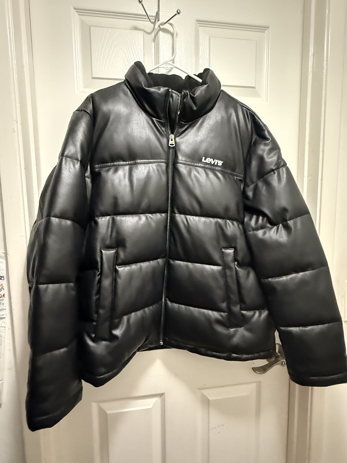 Levi's Men's Faux-Leather Puffer Jacket