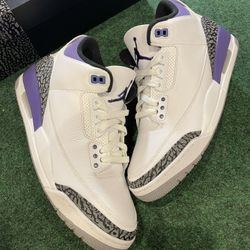 Nike Air Jordan 3 Retro Dark Iris Purple Men's Size 9.5 Shoes CT8532-105