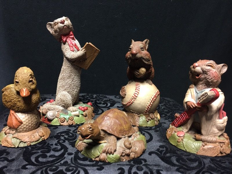 Lot of 5 Tim Wolfe Gnome Figurines Retired Excellent Condition