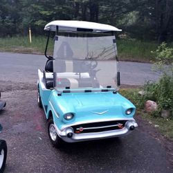 57 Chevy 2 door golf cart very nice