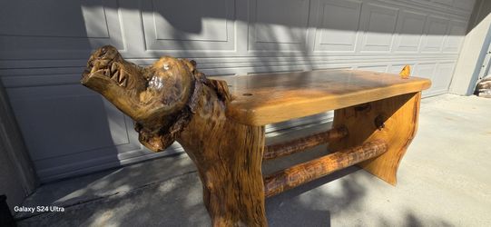 Solid Wood Bear Bench