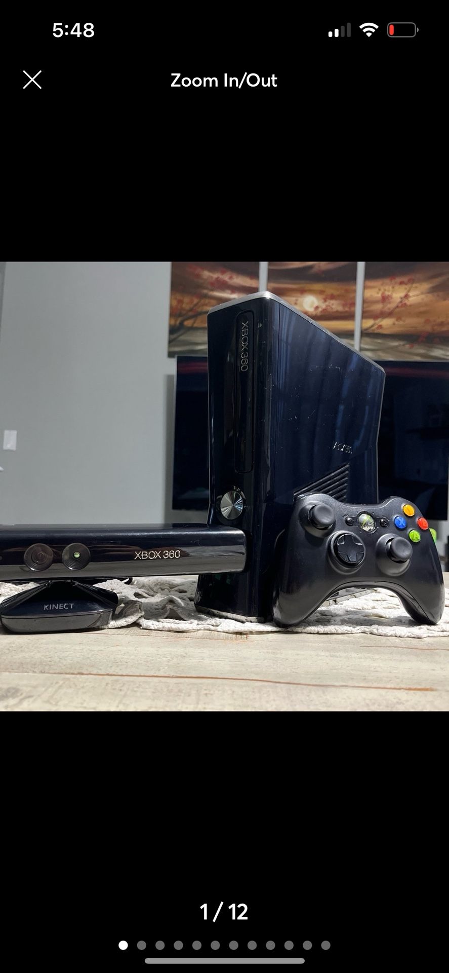 Microsoft Console Xbox 360 Slim 250gb Grade B (Good) With Kinect & Controller