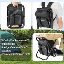 Folding Stool, Backpack, Insulated Cooler Bag, Collapsible Chair
