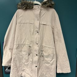 Forever 21 Faux Fur-Trim Hooded Jacket