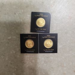 2022 Canada 1 Gram 999.9 Gold Coins.  $165 Each