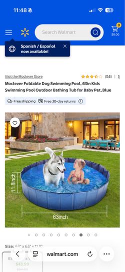 Moclever Foldable Dog & Kids Swimming Pool 63in