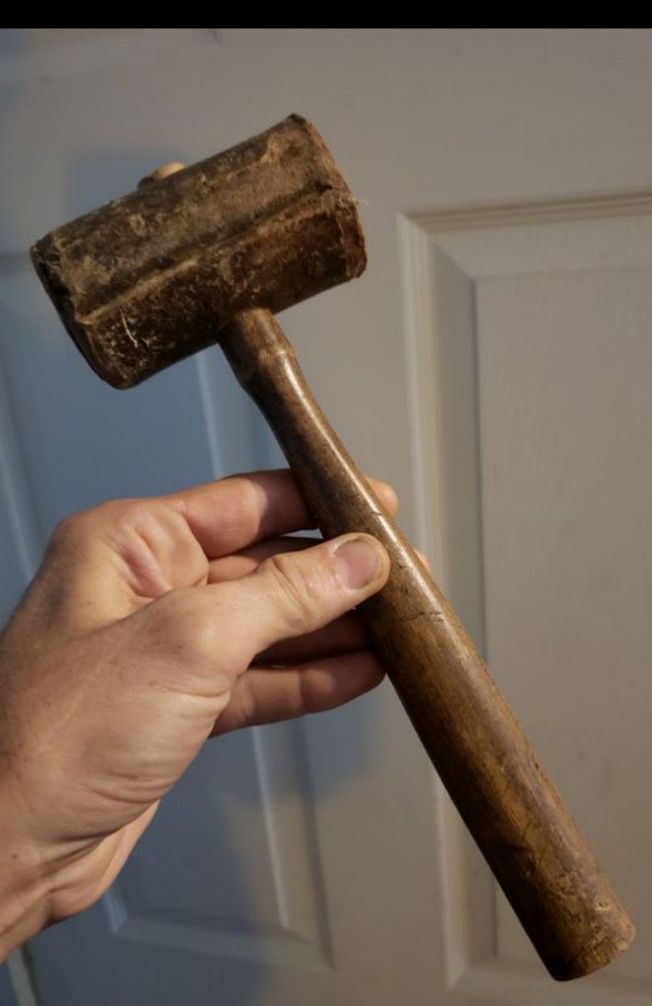 Antique leather mallet