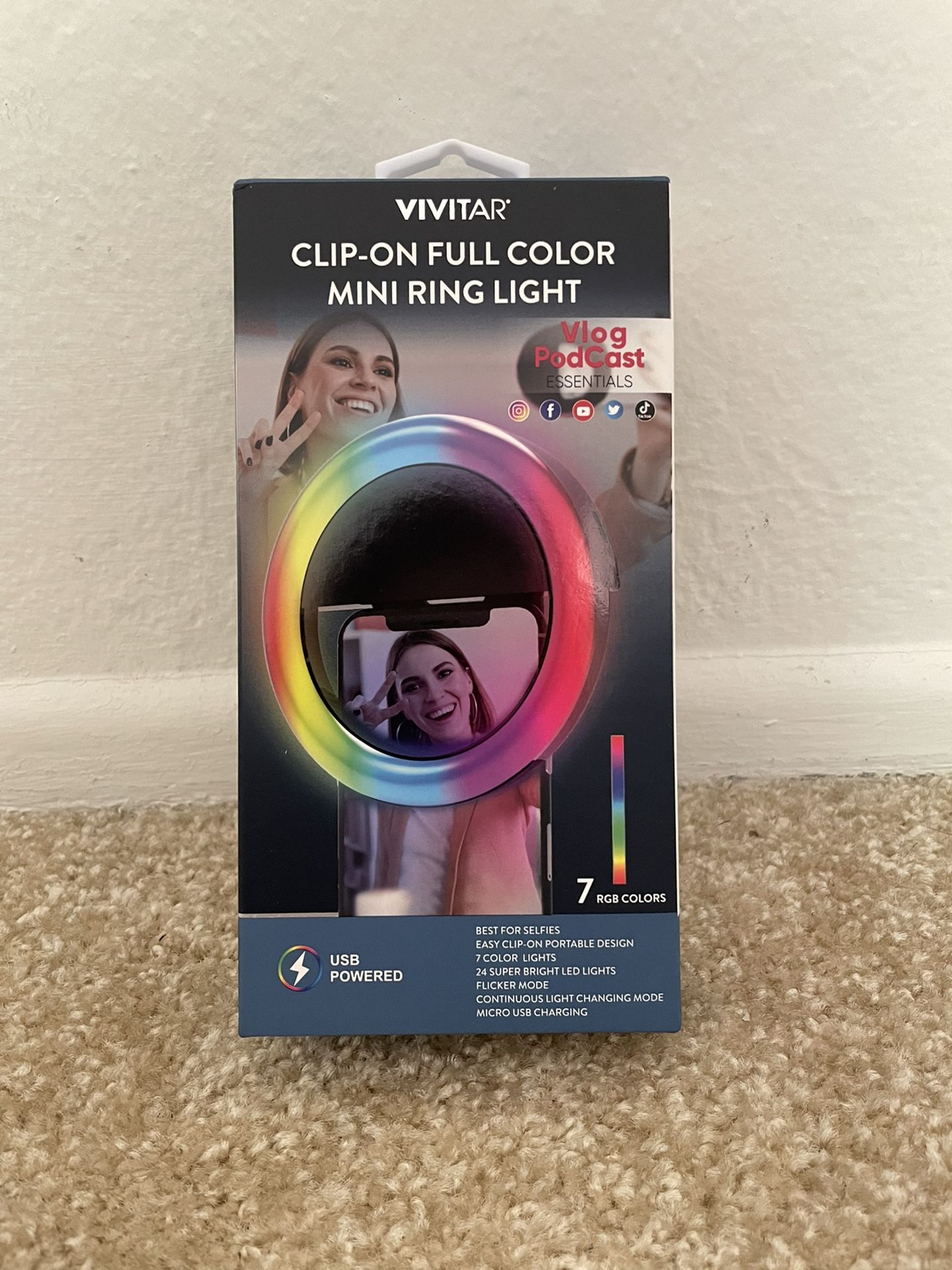 NEW Laptop Ring Light Clip On Rainbow Mini Ring Light