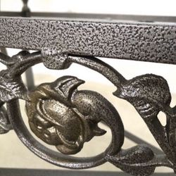 Coffee Table / Coffee Table CUSTOM MADE Rose Powder Coated Iron With Beveled Glass Top $150 FIRM