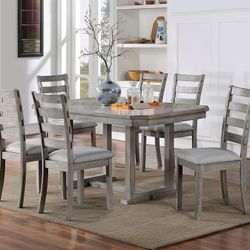7PC Gray Dining Table Set