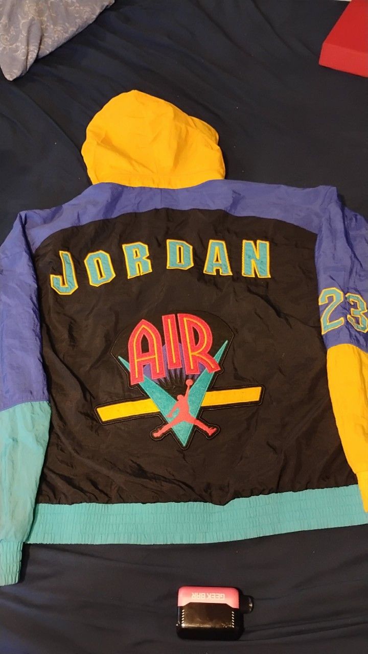 VTG Authentic Nike Air Jordan All Embroidered Color Block Jacket XL 90s Grail