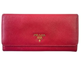 Large Saffiano Red Leather Wallet