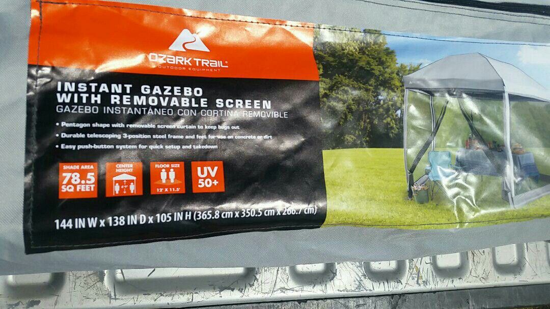 BRAND NEW Ozark Trail 12' x 11.5' Instant Pentagon Canopy With Screen Walls