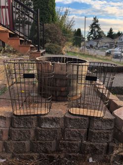 Metal Wire Storage Baskets Set of 2