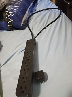 Black Power Strip with Multiple Outlets