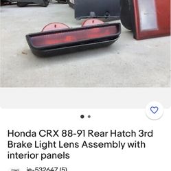 91 Honda Crx Si Rear Hatch 3rd Brake Light Lens Assembly 