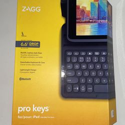 ZAGG  Pro Keys  Wireless Keyboard & Detachable Case  for Apple iPad 7 ,8 ,9th Gen