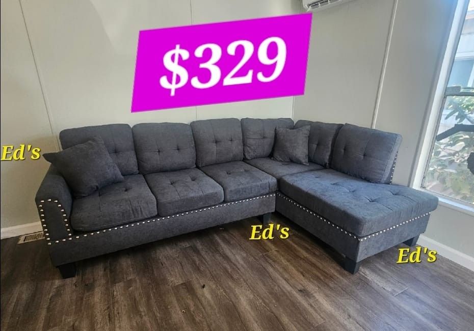 BRAND NEW 2PC SECTIONAL SOFA SET WITH ACCENT PILOWS INCLUDED $329