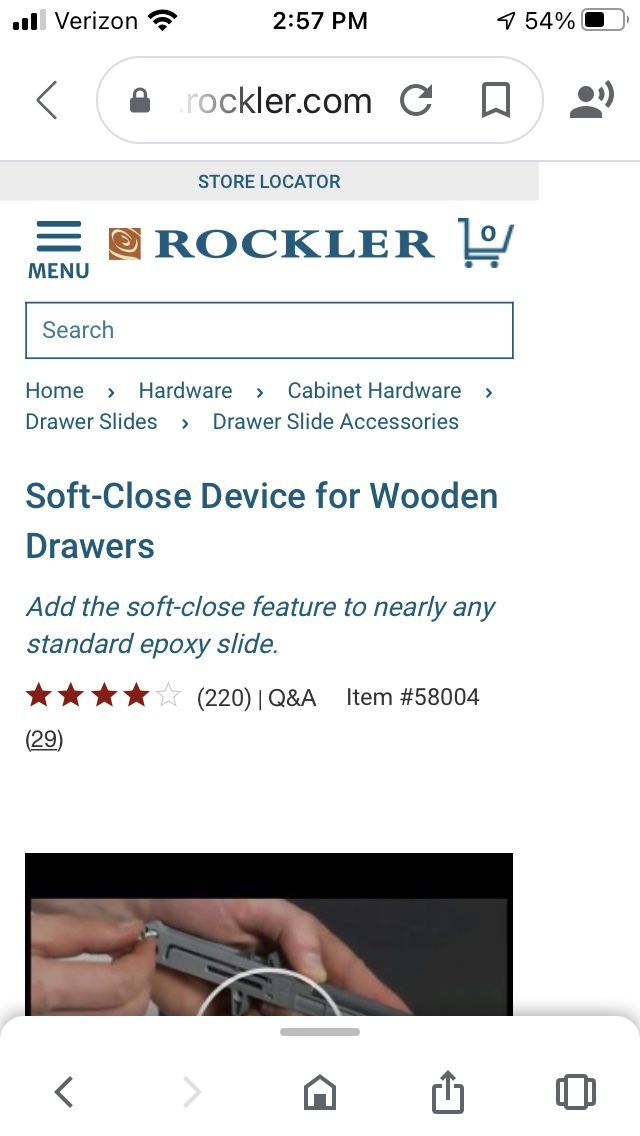 Rockler soft closing drawer kit