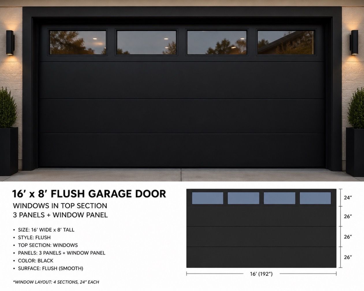 Garage door 16x8