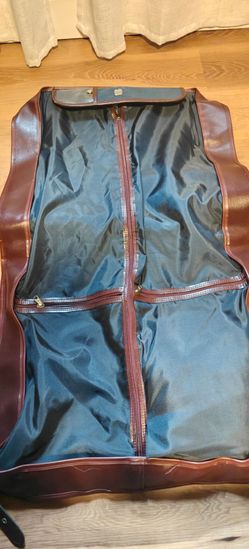 Leather Garment Bag Travel Suit Carrier