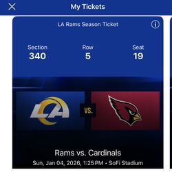 2 tickets Rams Vs Cardinals 1/4 1:25pm