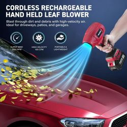 Bullseye Blower Rechargeable Cordless Leaf Dust Air Blaster 21,000 RPM with 20V Battery and Charger