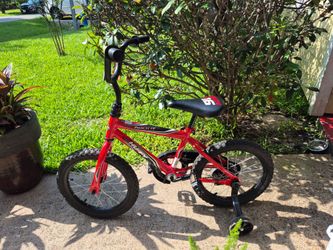 Nice Used Childs Rocket 16 bicycle.  With training wheels.  Ages 4thru6