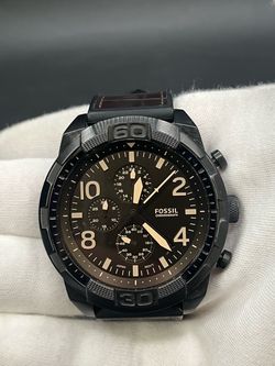FOSSIL FS5713 CHRONOGRAPH BRONSON BROWN EMB LEATHER STRAP 50MM *6786
