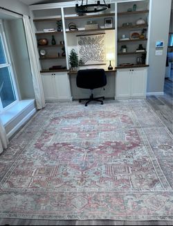 Large vintage area rug 8’10”x12’