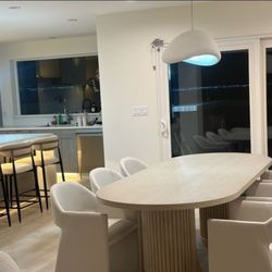 Brand new (Set of 8) RH Corta dupe Performance Velvet Dining Armchairs upholstered in ivory or taupe