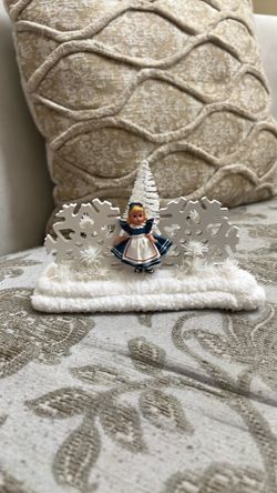 Christmas Alice the Wonderland 1993 figurine collection Christmas tree with snowflakes Christmas table decor, or can be used for Christmas tree
