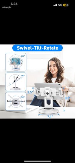 Retail Kiosk iPad Stand 360° Rotating Commercial POS Tablet Stand White