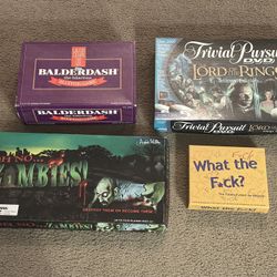 Board games What The F*ck Balderdash Oh noZombies Trivial Pursuit Clue