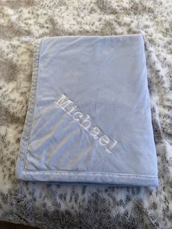 Personalized Blue Baby Blanket – Michael