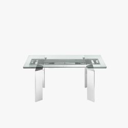 NEED GONE ASAP Astor Extendable Glass Top Metal Base Dining Table