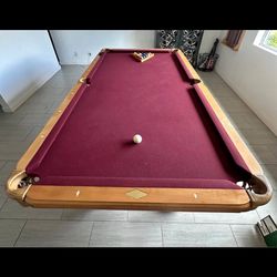 Pool table with accessories 