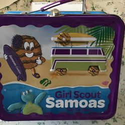 Girl Scout Metal Lunch Box ,,,Samoas,,,,mint,,