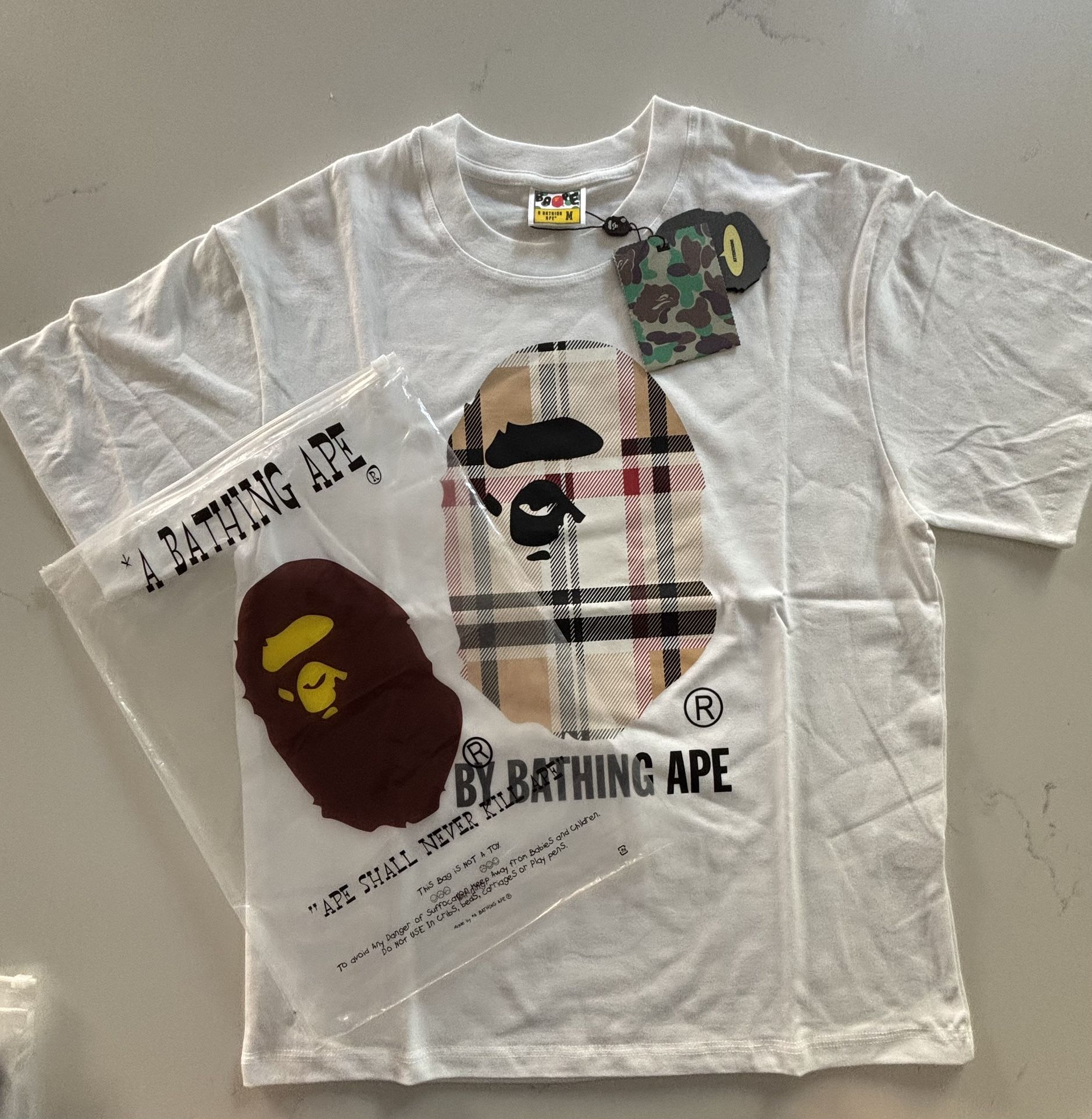 WHITE BURBERRY BAPE