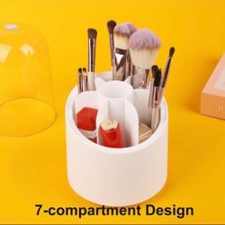 NEW IN BOX Idle Way Makeup Brush Holder with Lid 360 Rotating, Make up Brushes Organizer for Vanity, Dustproof Makeup Organizer Storage
