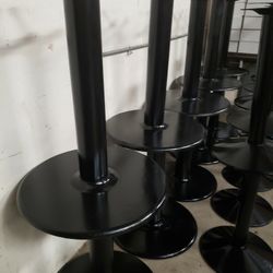 Used (10) Black Metal Table Bases, Good For 30 X 30, 30 X 48 Table Tops 