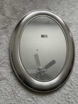 Steal Deal! Gorgeous Elegant! Oval Mirror Silver Beaded Metal Frame Vanity Accent - Velvet Back - High Quality