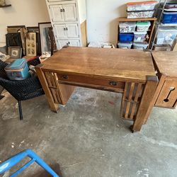 2 antique mission style oak desks