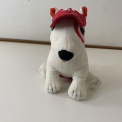 Target Bullseye Dog Plush Red Visor Red Swim trunks Stuffed Toy
